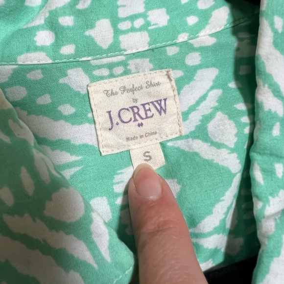 The Perfect Shirt by J. Crew in Mint Ikat - Picture 3 of 5